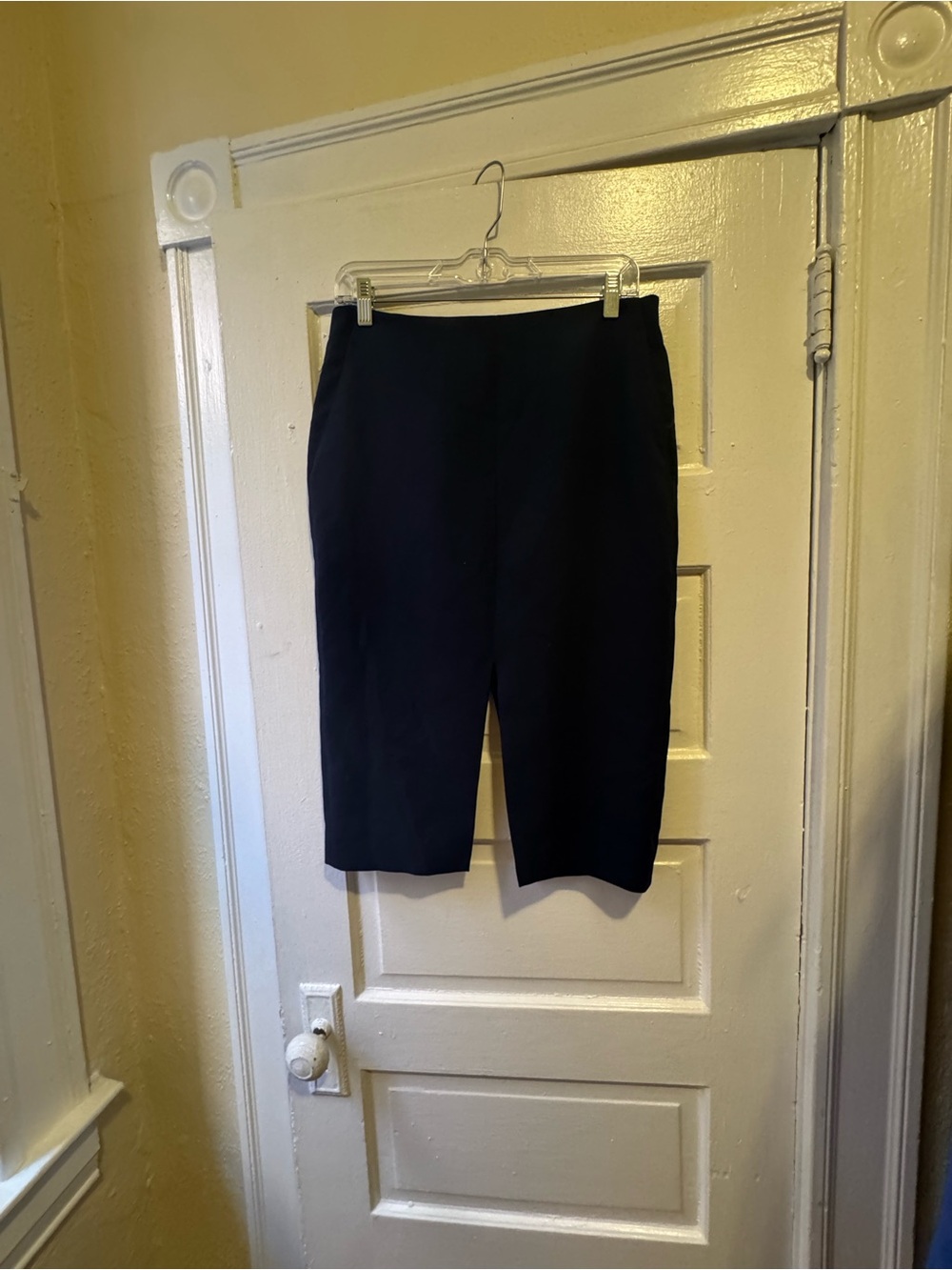 Babaton Navy Jax Midi Pencil Skirt with Front Vent - Picture 2 of 5